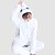 billige Kigurumi-pyjamas-Voksne Kigurumi-pyjamas Tegneserier Hvid Max Superhelte Trykt mønster Onesie-pyjamas polyester Koralfleece Cosplay Til Damer og Herrer Halloween Nattøj Med Dyr Tegneserie Festival / ferie Kostumer