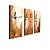 זול ציורים אבסטרקטיים-ציור שמן צבוע-Hang מצויר ביד - מופשט אנשים ציור אבסטרקט קלסי מודרני סגנון ארופאי עם מסגרת / שלושה פנלים