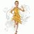 זול בגדי ריקוד לילדים-ריקוד לטיני שמלות בגדי ריקוד ילדים ביצועים ספנדקס נצנצים / גדיל (ים) חלק 1 בלי שרוולים טבעי שמלות S:64cm,M:66cm,L:68cm,XL:70cm