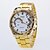 baratos Relógios da Moda-Homens Mulheres Casal Relógio de Moda Quartzo Dourada Relógio Casual Analógico Dourado Branco