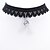 abordables Collier-Collier Choker / Ras de Cou Torque et rigide Tattoo Choker Femme Cristal Dentelle Noir dames Tatouage Mode Noir Colliers Tendance Bijoux pour Quotidien Décontracté