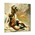 olcso Olajfestmények-Hang festett olajfestmény Kézzel festett - Emberek Szabadidő Absztrakt portré Mediterrán Modern Kerettel / Nyújtott vászon