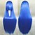 preiswerte Trendige synthetische Perücken-Synthetische Perücken Glatt Stil Kappenlos Perücke Blau Synthetische Haare Damen Perücke Mittlerer Länge