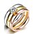 זול Fashion Ring-3 יחידות טבעת הטבעת טבעת הצהרה זירקונה מעוקבת מפלגה חתונה קזו&#039;אל זירקון זירקוניה מעוקבת מצופה כסף מוזהב ורד לבן זהב ורד / ציפוי זהב / טבעת חברות