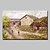 olcso Absztrakt festmények-Hang festett olajfestmény Kézzel festett - Absztrakt Landscape Emberek Modern Kerettel