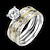 baratos Anéis-Conjunto de Jóias Diamante Empilhável Prata Zircão Zircônia Cubica Aço Titânio Importante senhoras Fashion 6 7 8 9 / Chapeado Dourado / Mulheres / Conjuntos de anéis