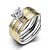 preiswerte Ringe für Herren-Ringe Modisch Hochzeit / Party / Alltag / Normal Schmuck Zirkon / Titanstahl / vergoldet Set 1 Set,6 / 7 / 8 / 9 Goldfarben / Silber