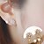 お買い得  イヤリング-女性用 キュービックジルコニア 真珠 小さなダイヤモンド スタッドピアス フラワー ディスコライト レディース エレガント ファッション シンプルなスタイル イヤリング ジュエリー ゴールデン / シルバー 用途 カジュアル 日常 2個