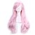 Χαμηλού Κόστους Περούκες μεταμφιέσεων-Συνθετικές Περούκες Περούκες Στολών Σγουρά Kardashian Στυλ Με αφέλειες Χωρίς κάλυμμα Περούκα Ροζ Ροζ Συνθετικά μαλλιά Γυναικεία Πλευρικό μέρος Ροζ Περούκα Μακρύ