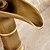 billige Armaturer til badeværelset-Håndvasken vandhane - Vandfald Antik Bronze Centersat Enkelt håndtag Et HulBath Taps / Messing