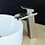 olcso Fürdőszobai mosdócsapok-Fürdőszoba mosogató csaptelep - LED / Vízesés Nikkel bevonatos Három lyukas Egy fogantyú egy lyukkalBath Taps / Bronz