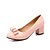 abordables Escarpins femme-Femme Chaussures Polyuréthane Cuir Verni Eté Automne Confort Talon Bottier Noeud pour Décontracté Bureau et carrière Noir Beige Bleu Rose