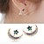 abordables Boucle d&#039;Oreille-Femme Perle Boucles d&#039;oreille Clou Etoile Mode Imitation Diamant Des boucles d&#039;oreilles Bijoux Noir / Doré / Bleu Pour Quotidien Décontracté