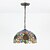 billige Øslys-4-Light 30 cm Ministil Vedhæng Lys Glas Galvaniseret Tiffany 110-120V 220-240V