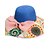 baratos Chapéus de Palha-Mulheres Chapéu Chapéu de palha Amarelo Rosa claro Cáqui Férias / Verão / Retalhos