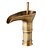 billige Armaturer til badeværelset-Håndvasken vandhane - Vandfald Antik Bronze Centersat Enkelt håndtag Et HulBath Taps / Messing