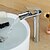 abordables Robinetteries de lavabo-Robinet lavabo - Jet pluie Chrome Set de centre Mitigeur un trouBath Taps / Laiton