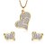 cheap Jewelry Sets-Women&#039;s Rhinestone Sweet Heart Style Gold Alloy Necklace Earrings Jewelry Set