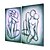 abordables Peintures Abstraites-Peint à la main Nu Format Vertical,Moderne Deux Panneaux Toile Peinture à l&#039;huile Hang-peint For Décoration d&#039;intérieur
