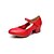 abordables Zapatos de salón y de baile moderno-Mujer Moderno Cuero Tacones Alto Interior Exterior Hebilla Tacón Cuadrado Negro Rojo 1 &quot;- 1 3/4&quot; No Personalizables