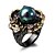 cheap Rings-Elegant Flower Fresh water pearl Cubic Zirconia 18K Gold &amp; Black Plated Luxury rings for women