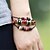 abordables Bracelet-Bracelet à Perles Bracelets en cuir Homme Femme Cuir Bracelet Bijoux Marron pour Mariage Soirée Quotidien Décontracté Sports