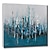 billige Abstrakte malerier-håndmalt oljemaleri landskapet blå skog med strukket ramme 7 veggen arts®