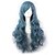 Χαμηλού Κόστους Συνθετικές Trendy Περούκες-Συνθετικές Περούκες Κυματομορφή Σώματος Στυλ Χωρίς κάλυμμα Περούκα Μπλε Συνθετικά μαλλιά Γυναικεία Μπλε Περούκα Περούκα άνιμε
