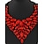 cheap Necklaces &amp; pendants-Statement Necklace Bib necklace For Women&#039;s Sapphire Crystal Party Anniversary Birthday Synthetic Gemstones Zircon Pear Cut Bib Chunky Red Blue