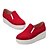 olcso Női topánkák és bebújós cipők-Platform / Tipegő / Kényelmes-Talp-Női cipő-Mokaszinek-Szabadidős-Szövet-Piros