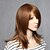 abordables Perruques Synthétiques Sans Bonnet-Perruque Synthétique Droit Droite Perruque Moyen Marron Cheveux Synthétiques Femme Marron