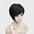 cheap Synthetic Trendy Wigs-high quality heat resistance synthetic fiber asymmetrical tilted bangs dark brownshort wig
