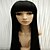 cheap Synthetic Trendy Wigs-Synthetic Wig Straight Kardashian Straight With Bangs Wig Very Long Black Synthetic Hair 10 inch Women&#039;s Black hairjoy