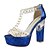 זול סנדלי נשים-בגדי ריקוד נשים נעליים PU קיץ עקב עבה / חסום את העקב כחול / מוזהב / חום בהיר / לחסום סנדלים סנדל