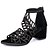 זול סנדלי נשים-נעלי נשים-סנדלים-דמוי עור-עקבים-שחור-שטח / קז&#039;ואל-עקב עבה
