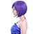 abordables Perruques Synthétiques-8 pouces cosplay femmes bobo courte ligne droite synthétique perruque de cheveux côté Bang violet avec connexion filet à cheveux