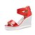 זול סנדלי נשים-בגדי ריקוד נשים נעליים PU קיץ מטפסים עקב טריז רוכסן ל אתלטי קזו&#039;אל כסף אדום ורוד