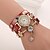 preiswerte Armbanduhren-Damen Modeuhr Armband-Uhr Quartz Armbanduhren für den Alltag Leder Band Schwarz Blau Rot Orange Grün Gold Lila Rose