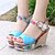 preiswerte Damensandalen-DamenOutddor / Lässig-Kunstleder-Keilabsatz-Wedges-Blau / Rot / Weiß / Beige