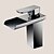 billige Baderomskraner-Baderom Sink Tappekran - LED Krom Centersat Et Hull / Enkelt Håndtak Et HullBath Taps / Messing