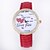 preiswerte Modeuhren-Damen Uhr Modeuhr Simulierter Diamant Uhr Quartz Leder Schwarz / Weiß / Blau Armbanduhren für den Alltag Analog Weiß Schwarz Rot