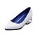 abordables Tacones de mujer-Mujer Zapatos Cuero Patentado Verano Pump Básico Confort Tacón Bajo Pedrería Perla de Imitación para Oficina y carrera Vestido Blanco