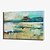 baratos Pinturas de Paisagens-mão pintura a óleo pintado paisagem do lago azul com esticada quadro arts® 7 parede