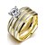 זול Fashion Ring-בגדי ריקוד נשים טבעת הטבעת / טבעת הצהרה / טבעת - זירקון, ציפוי זהב צִיצִית, בוהמי, פאנק 6 / 7 / 8 זהב עבור חתונה / Party / יומי / 2pcs