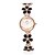 זול שעוני צמיד-לנשים שעוני אופנה שעון צמיד קווארץ עמיד במים סגסוגת להקה פרח אלגנטי שחור לבן לבן שחור