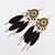 cheap Earrings-Women&#039;s Drop Earrings Ladies Tassel Bohemian European Fashion Native American Feather Earrings Jewelry White / Black / Red For Party Daily Casual