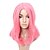 abordables Pelucas sintéticas-Mujer Pelucas sintéticas Sin Tapa Medio Liso Rosa Corte Bob Pelucas para Disfraz
