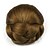 baratos Puxos-excêntricas encaracolados chignons marrom europa noiva cabelo humano sem tampa perucas dh102 2005