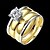 preiswerte Ringe-Kubikzirkonia Bandring Statement-Ring Ring - Zirkon, Kubikzirkonia, vergoldet Luxus, Quaste, Böhmische 6 / 7 / 8 / 9 Gold Für Hochzeit Party Alltag / 2pcs