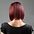 abordables perruque plus âgée-Perruque Synthétique Droit Droite Perruque Court Rouge mélangé noir Cheveux Synthétiques 10 pouce Femme Rouge